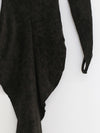 OUDE WAAG 25 Autumn and Winter Knot Stretch Velvet Dress OW-OW-25AW-DS15T1GR590-ML Dark Green